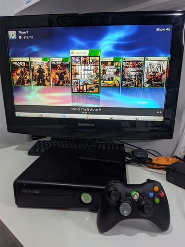 Xbox 360 Rgh E Lt 3.0 Hd 250gb Lotado De Jogos - Escorrega o Preço